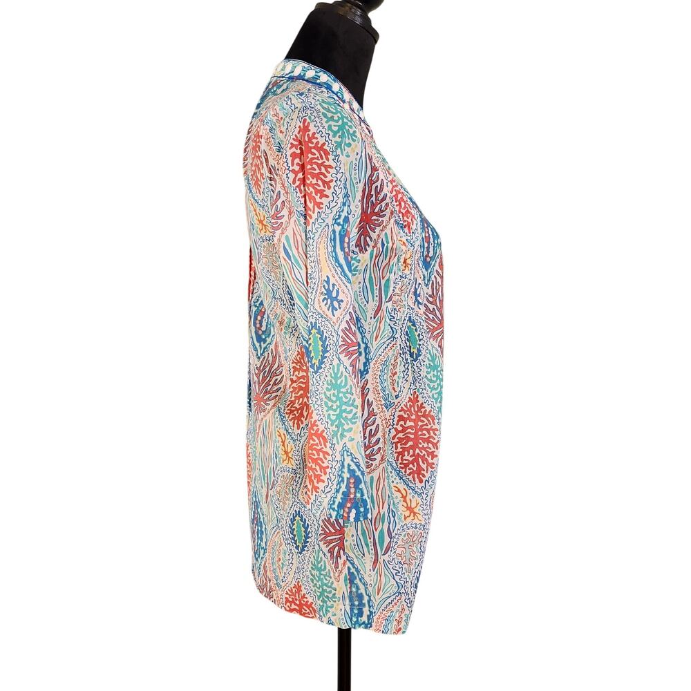 LILLY PULITZER Sarasota Beaded Top, Let Minnow Blue, Size XS - Picture 3 of 13